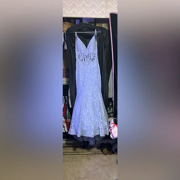 La Femme Lavender Lace Prom Dress - Picture 12 of 12